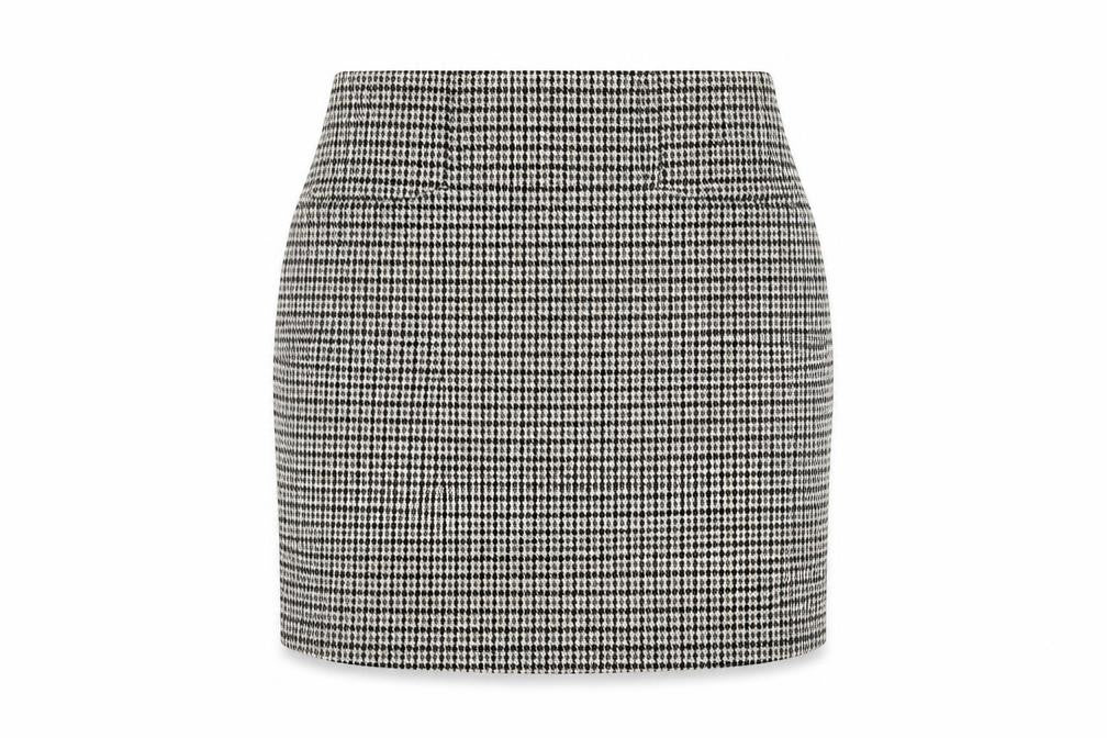 Stradivarius Womens Brown Geometric Polyester Mini Skirt Size M - Houndstooth