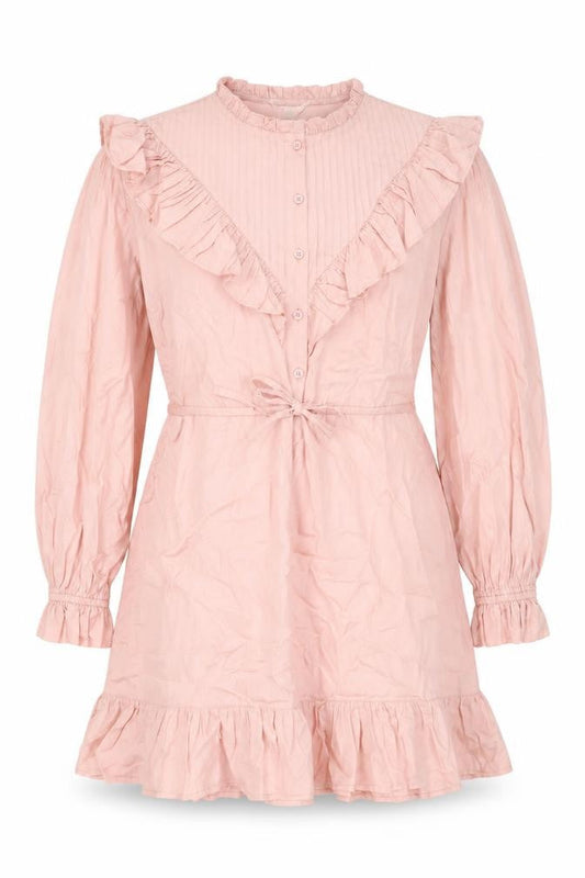 Miss Selfridge Womens Pink Lyocell Shift Size 14 Round Neck Button
