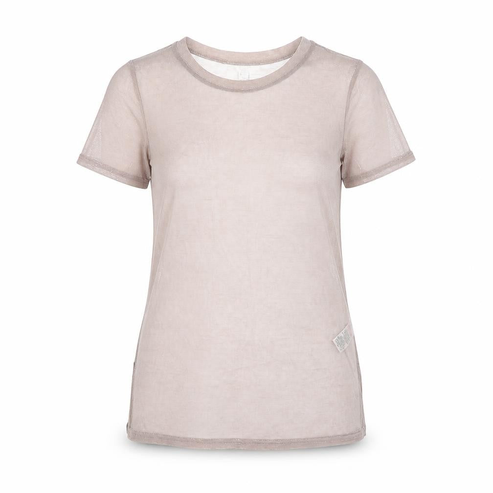 New Look Womens Pink Polyester Basic T-Shirt Size 8 Round Neck