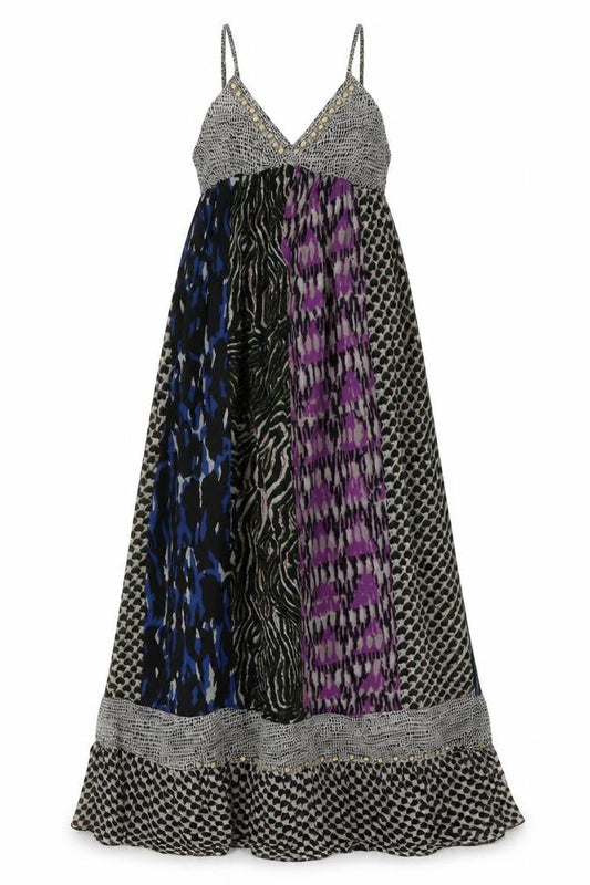 Heaven Womens Multicoloured Geometric Polyester Maxi Size 10 V-Neck Pullover