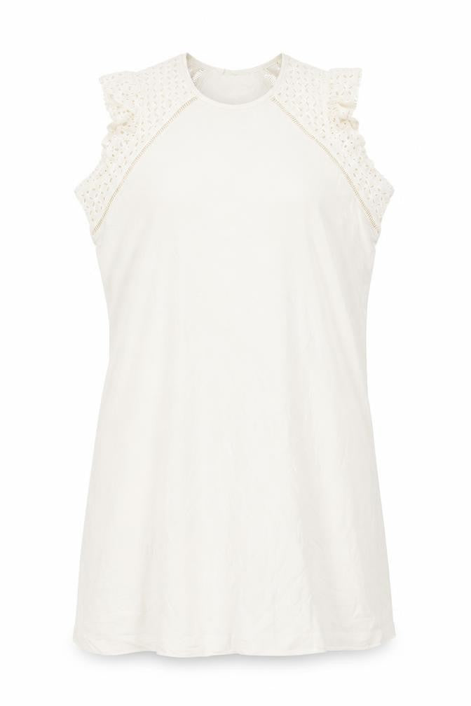 Marks & Spencer Womens Ivory Cotton Shift Size 2XL Roll Neck Pullover