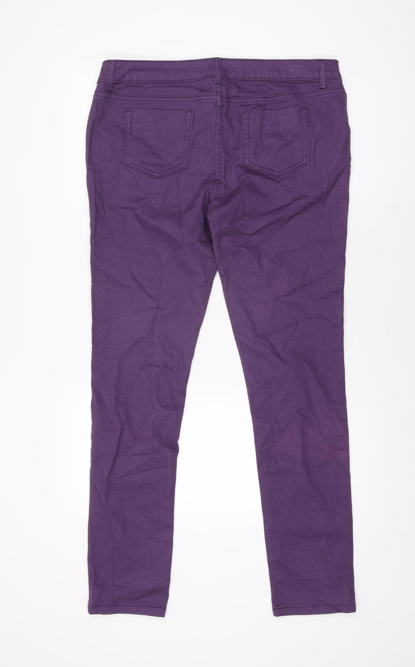 Marks and Spencer Womens Purple Cotton Skinny Jeans Size 32 in L30.5 in Regular Zip