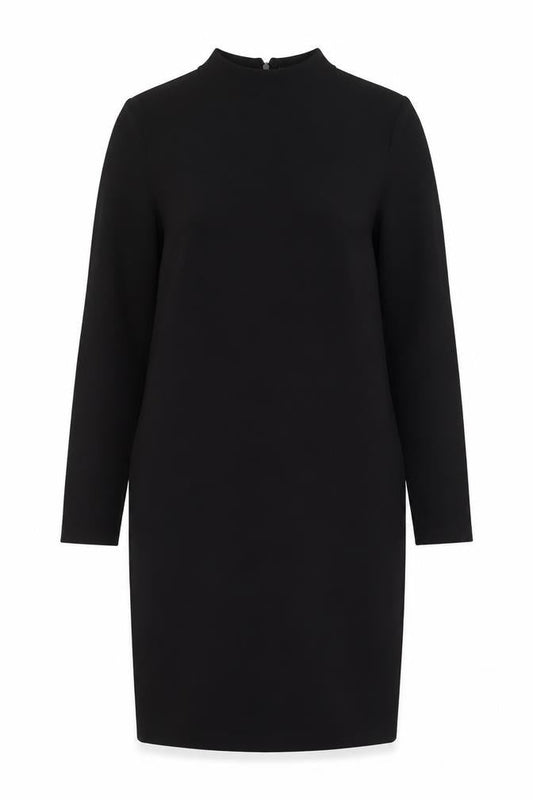 Marks & Spencer Womens Black Viscose Shift Size 12 Round Neck Zip