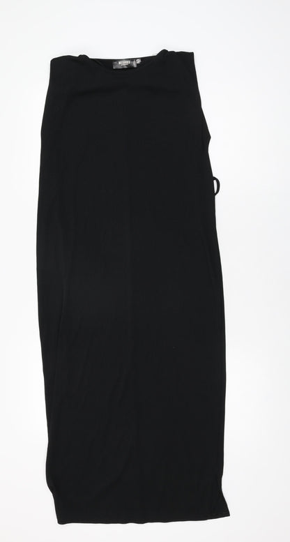 Additional front view of Missguided women’s black polyester shift, size UK 10, round neck pullover