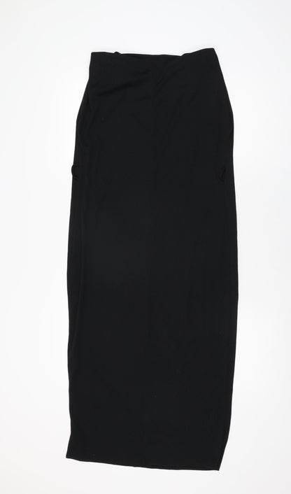 Back view of Missguided women’s black polyester shift, size UK 10, round neck pullover