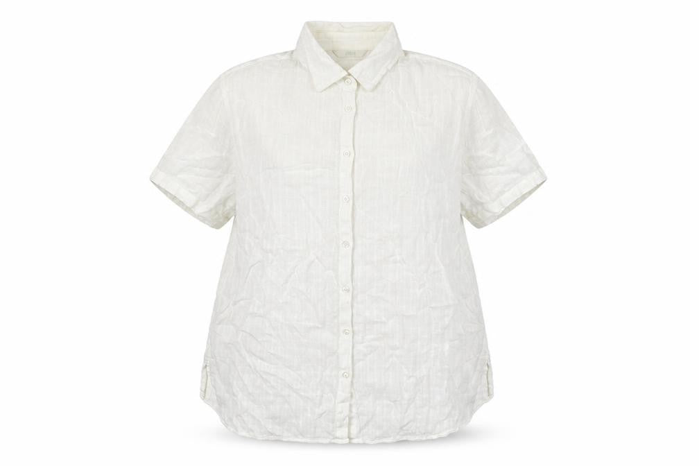 Marks & Spencer Womens White Cotton Basic Button-Up Size 16 Collared