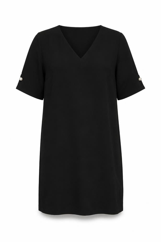 River Island Womens Black Viscose Shift Size 12 V-Neck Pullover