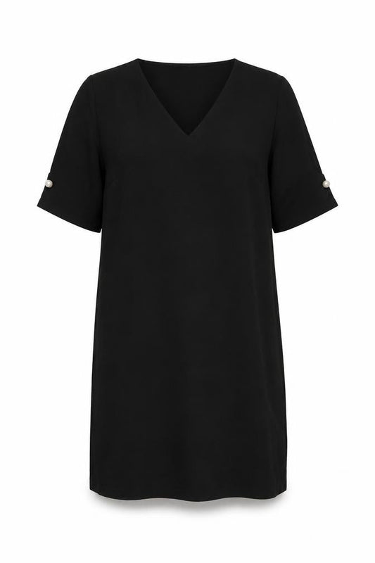 River Island Womens Black Viscose Shift Size 12 V-Neck Pullover
