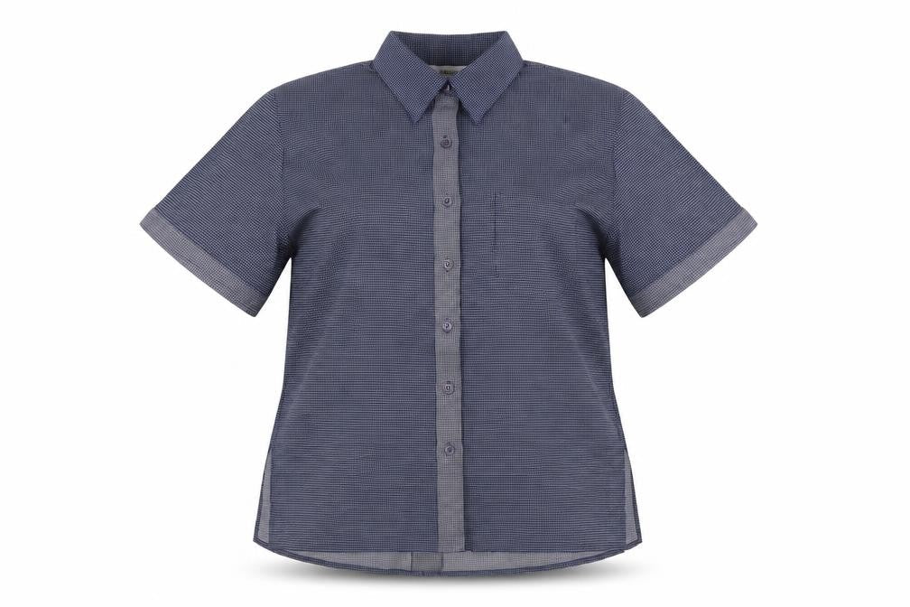 gabrielle Womens Blue Geometric Polyester Basic Button-Up Size 16 Collared