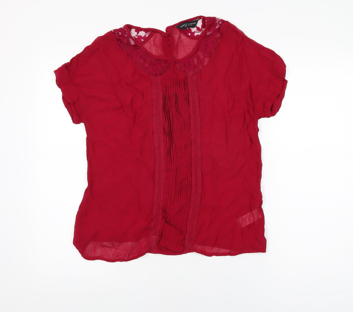 Dorothy Perkins Womens Pink Viscose Basic T-Shirt Size 10 Round Neck