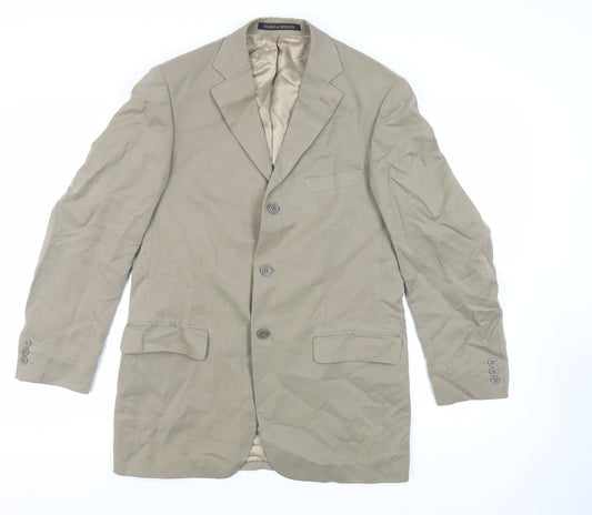 St Michael Mens Beige Lyocell Jacket Blazer Size 38 Regular - Vintage