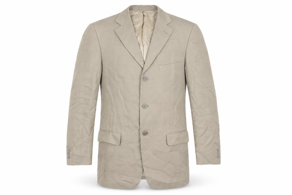 St Michael Mens Beige Lyocell Jacket Blazer Size 38 Regular - Vintage