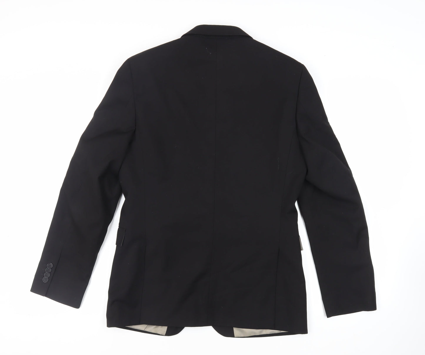Topman Mens Black Polyester Jacket Suit Jacket Size 40 Regular