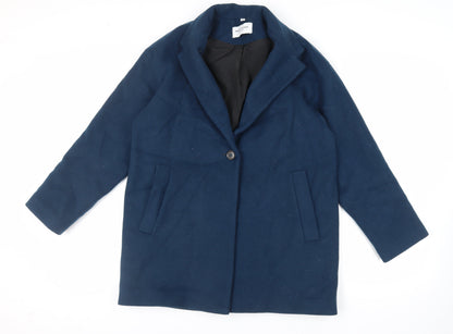 Marvin Browne Womens Blue Pea Coat Coat Size L Button
