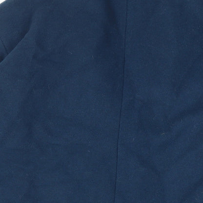 Marvin Browne Womens Blue Pea Coat Coat Size L Button