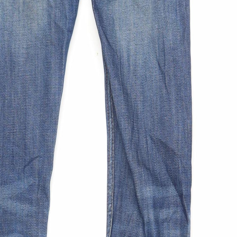 Topman Mens Blue Cotton Skinny Jeans Size 28 in L31 in Regular Zip