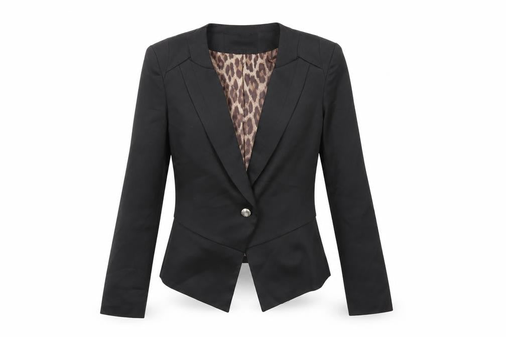 Attentif Womens Black Jacket Blazer Size 10 Button