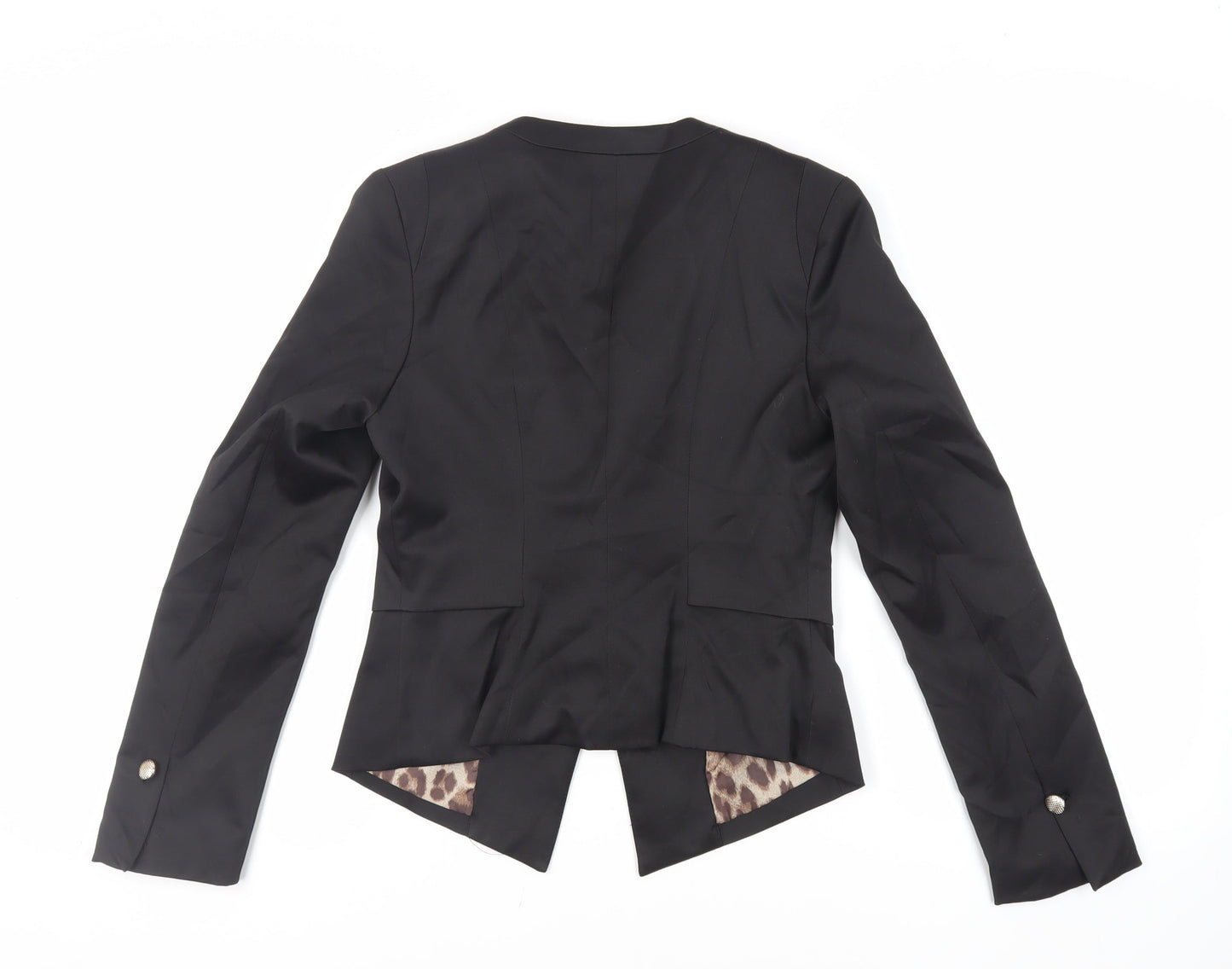 Attentif Womens Black Jacket Blazer Size 10 Button