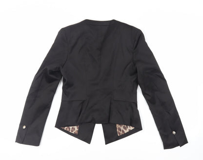 Attentif Womens Black Jacket Blazer Size 10 Button