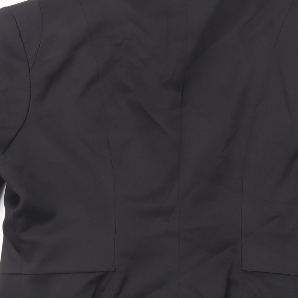 Attentif Womens Black Jacket Blazer Size 10 Button