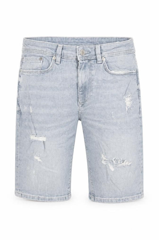 River Island Mens Blue Cotton Chino Shorts Size 28 in L11 in Regular Zip