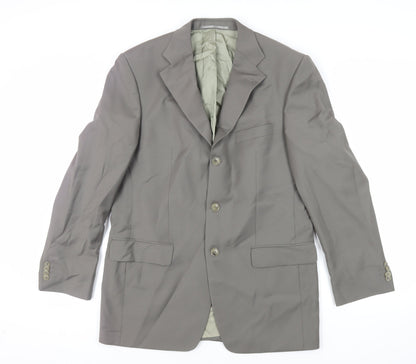 Reda Mens Green Wool Jacket Suit Jacket Size 40 Regular