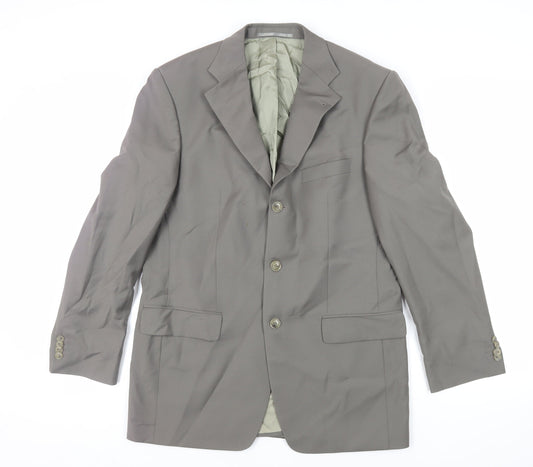 Reda Mens Green Wool Jacket Suit Jacket Size 40 Regular