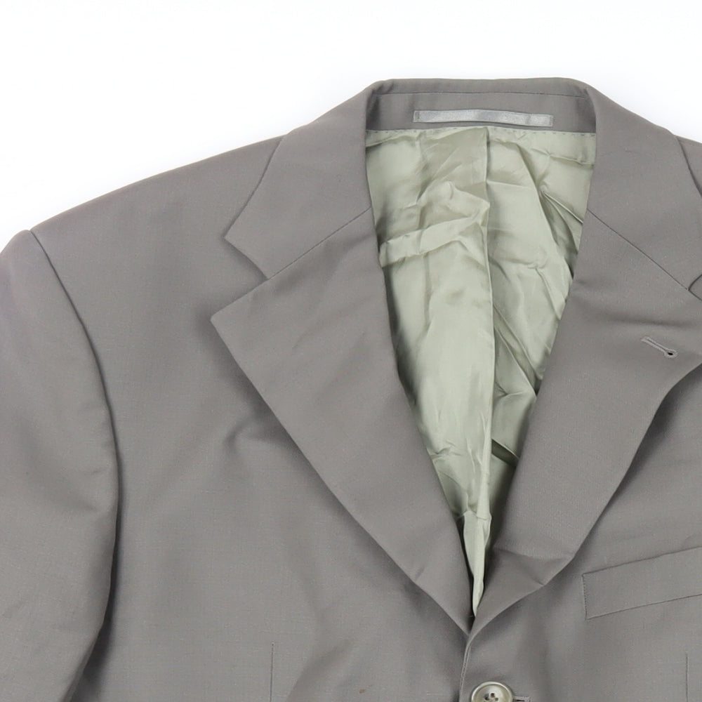 Reda Mens Green Wool Jacket Suit Jacket Size 40 Regular