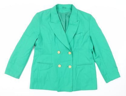 First Avenue Womens Green Jacket Blazer Size L Button