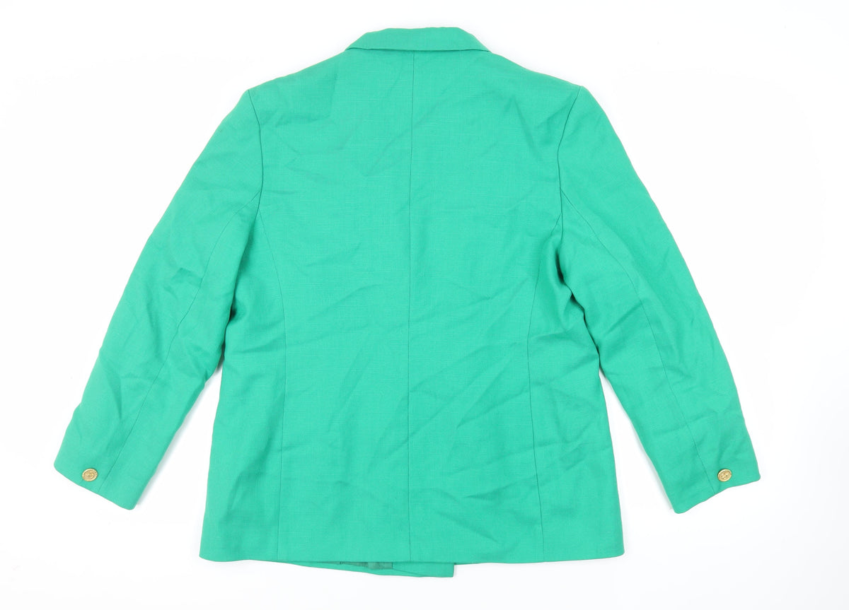 First Avenue Womens Green Jacket Blazer Size L Button