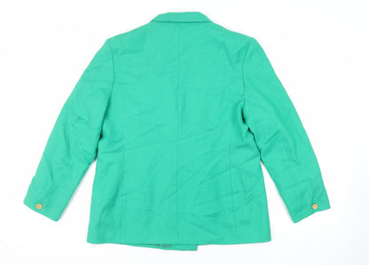 First Avenue Womens Green Jacket Blazer Size L Button