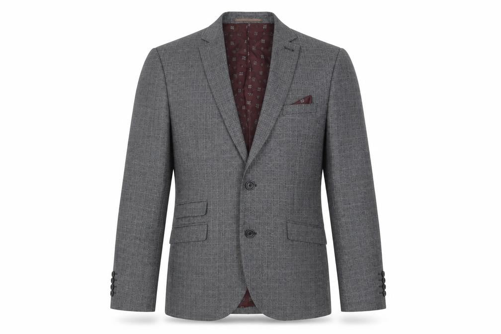 NEXT Mens Grey Plaid Polyester Jacket Suit Jacket Size 38 Regular
