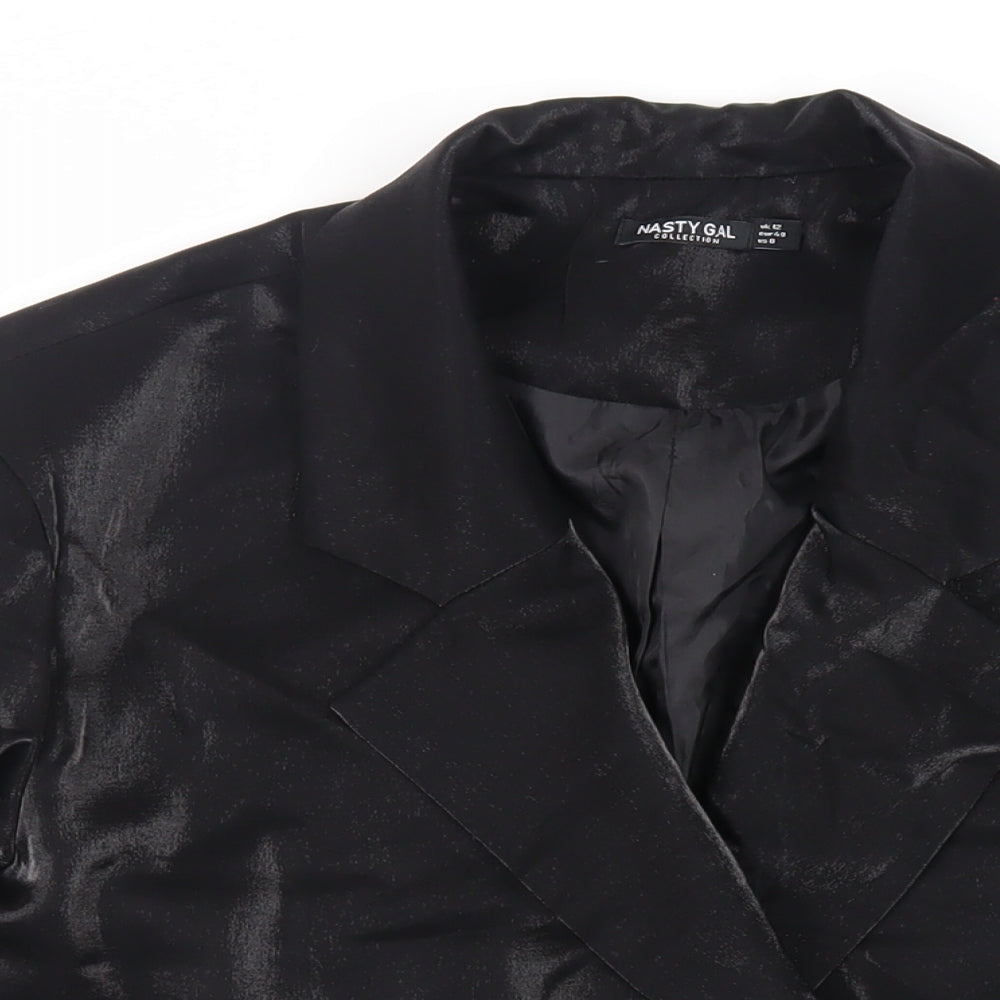 Nasty Gal Womens Black Jacket Blazer Size 12 Button