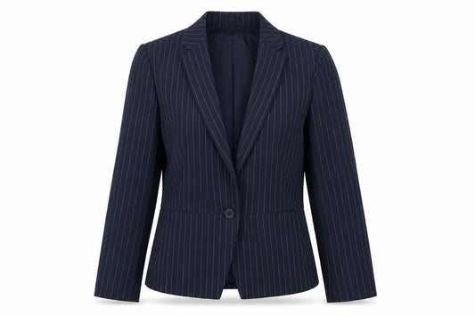 Marks & Spencer Womens Blue Striped Jacket Blazer Size 10 Button