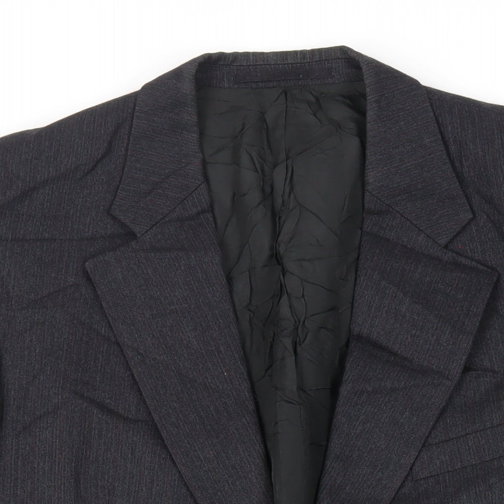 Horne Brothers Mens Grey Striped Wool Jacket Suit Jacket Size 42 Regular