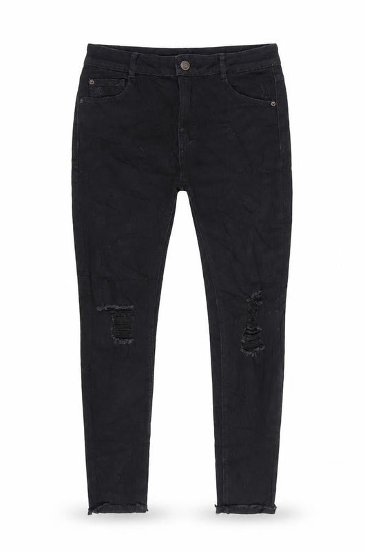 Pull&Bear Womens Black Cotton Skinny Jeans Size 10 L26 in Regular Zip