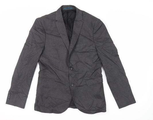 NEXT Mens Grey Polyester Jacket Suit Jacket Size 40 Regular