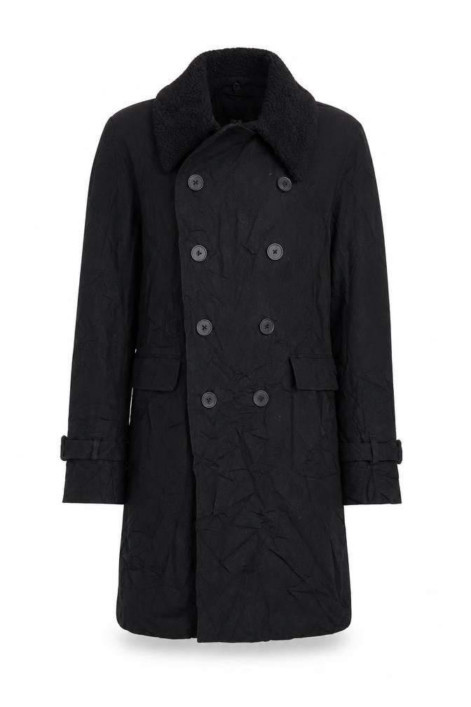 ASOS Mens Black Trench Coat Coat Size S Button