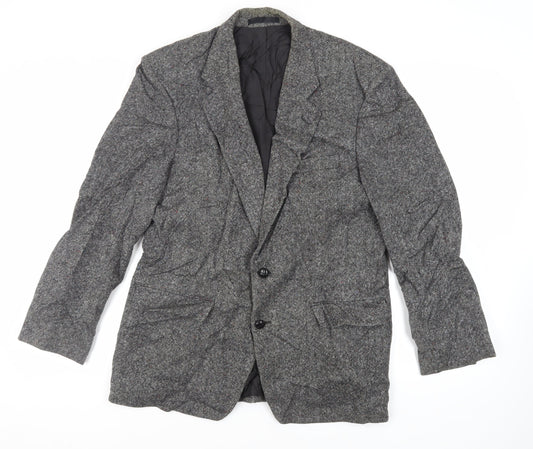 St Michael Mens Grey Wool Jacket Blazer Size 40 Regular - Vintage