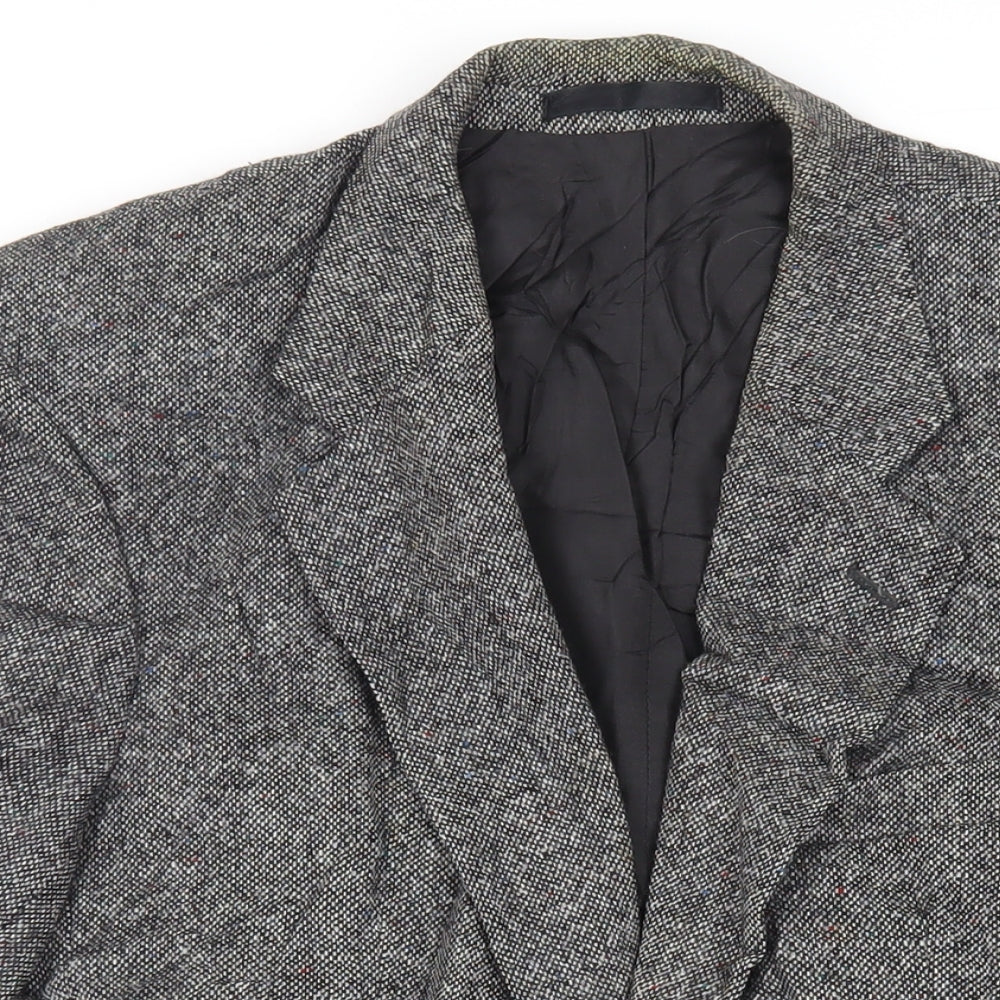 St Michael Mens Grey Wool Jacket Blazer Size 40 Regular - Vintage
