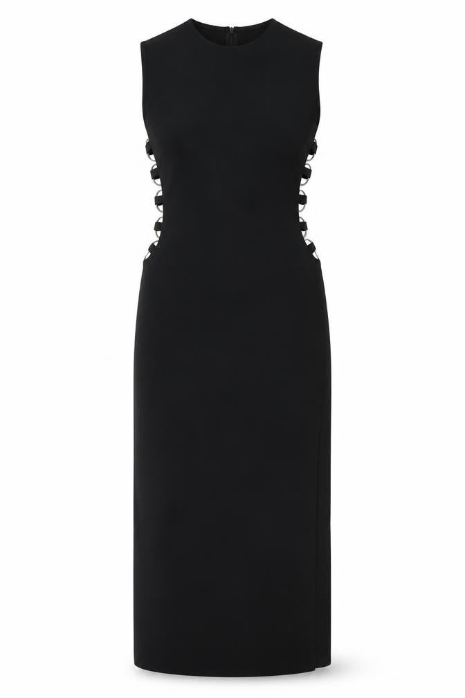 Zara Womens Black Polyester Maxi Size M Round Neck Zip
