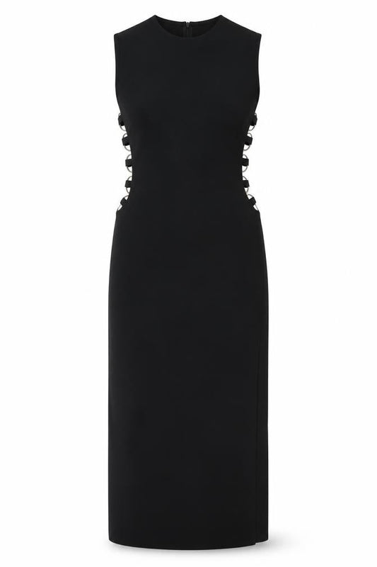Zara Womens Black Polyester Maxi Size M Round Neck Zip
