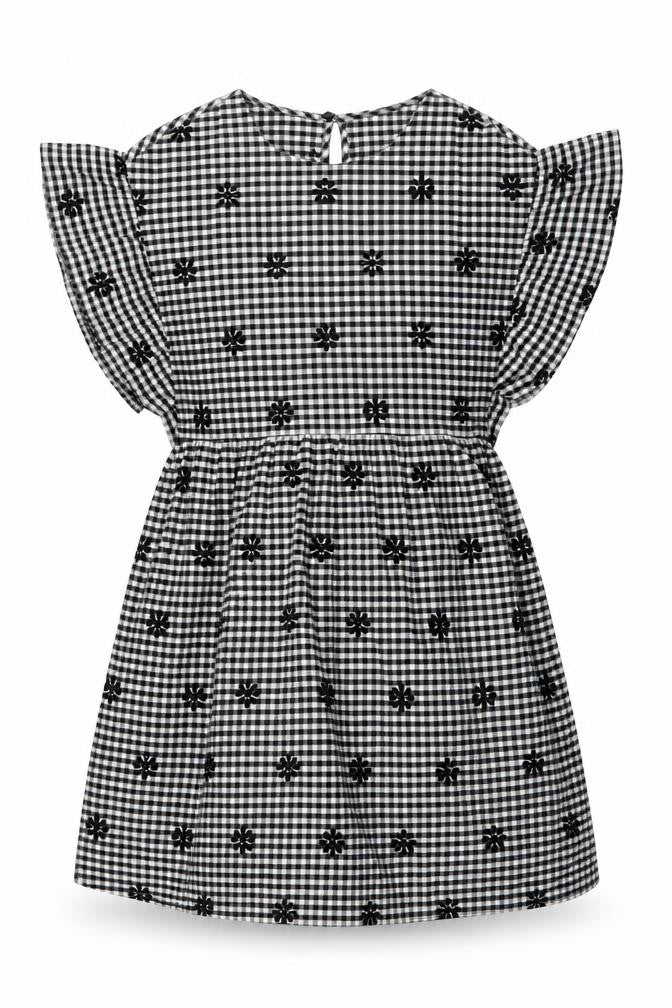 Zara Womens Beige Check Cotton A-Line Size XS Round Neck Button