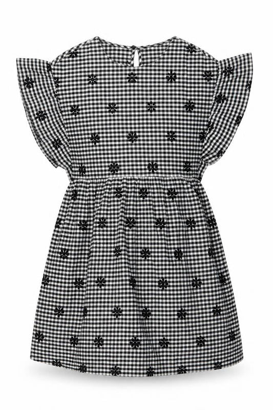 Zara Womens Beige Check Cotton A-Line Size XS Round Neck Button