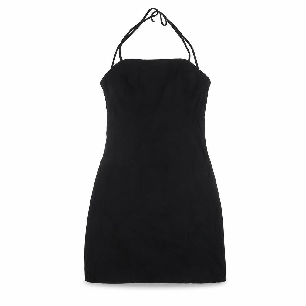 Zara Womens Black Polyester Mini Size S Square Neck Zip