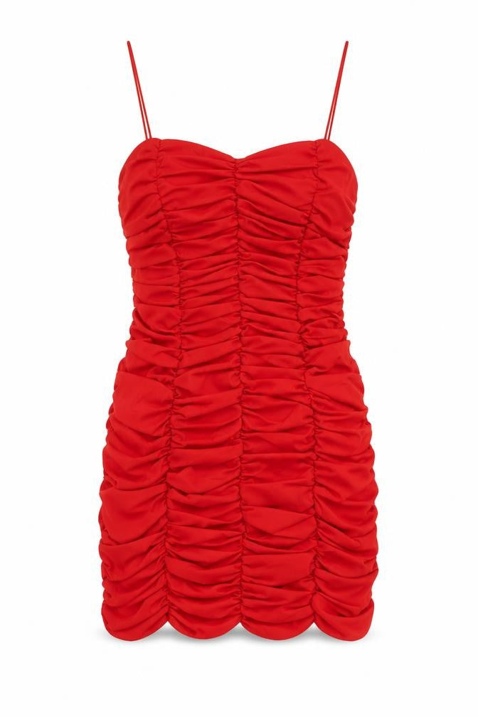 Bluenile Womens Red Polyester Mini Size 10 Square Neck Zip
