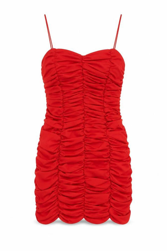 Bluenile Womens Red Polyester Mini Size 10 Square Neck Zip