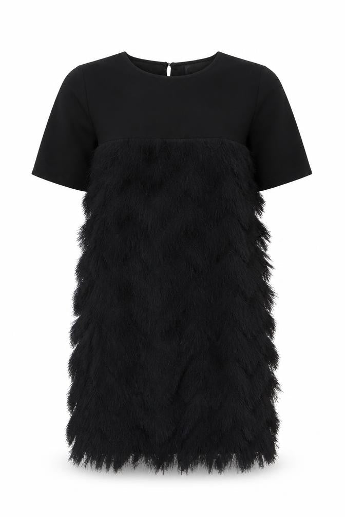 River Island Womens Black Polyester Trapeze & Swing Size 10 Round Neck Button