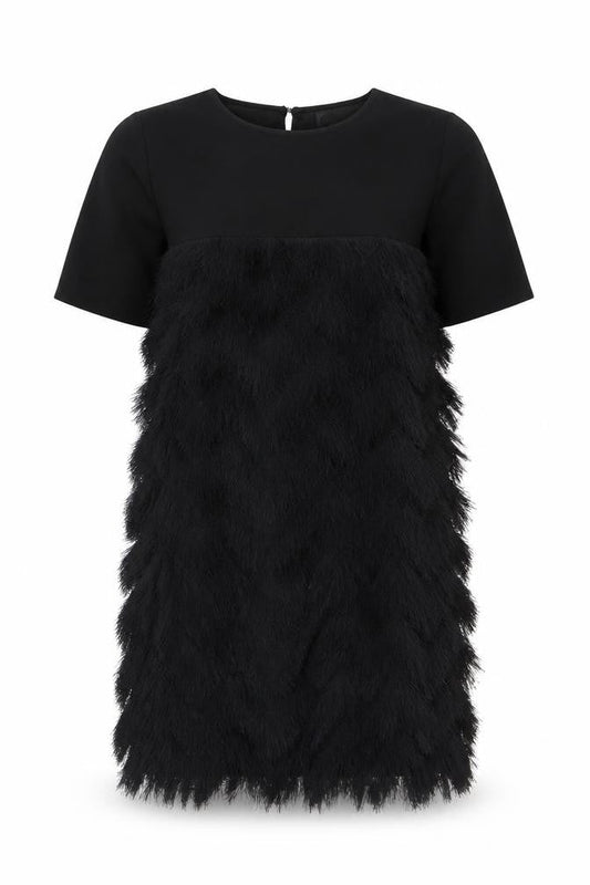 River Island Womens Black Polyester Trapeze & Swing Size 10 Round Neck Button