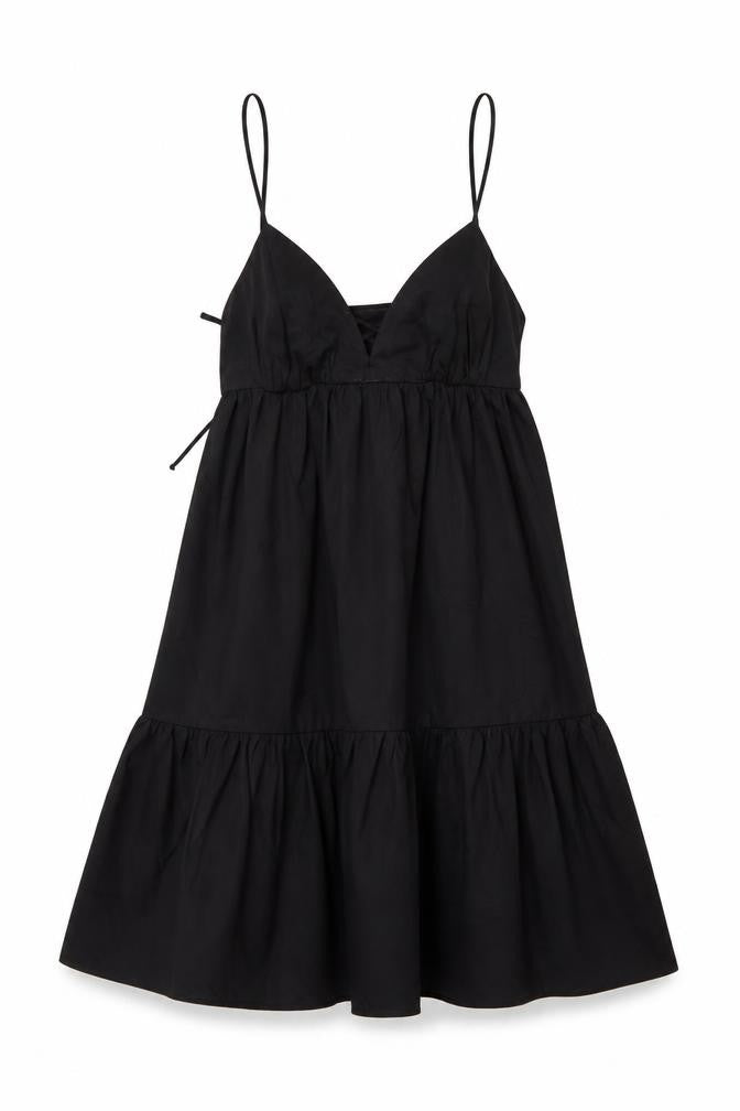 Zara Womens Black Cotton A-Line Size XS V-Neck Pullover